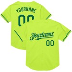 Maglia da baseball autentica retrò in maglia verde Kelly Neon personalizzata Maglia da baseball autentica retrò in maglia verde Kelly Neon personalizzata