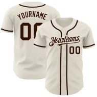 Maglia da baseball autentica Jersey Brown, personalizzata, color crema Maglia da baseball autentica Jersey Brown, personalizzata, color crema