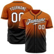 Maglia da baseball autentica bianca e nera del Texas, personalizzata, arancione sbiadito, stile baseball Maglia da baseball autentica bianca e nera del Texas, personalizzata, arancione sbiadito, stile baseball
