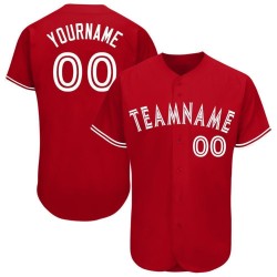 Maglia da baseball rossa bianca personalizzata Maglia da baseball rossa bianca personalizzata