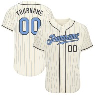Maglia da baseball autentica leggera, personalizzata, blu, blu acciaio, a righe, per il padre, grigio chiaro e crema Maglia da baseball autentica leggera, personalizzata, blu, blu acciaio, a righe, per il padre, grigio chiaro e crema