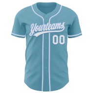 Maglia da baseball autentica blu White-Light Custom Shadow Maglia da baseball autentica blu White-Light Custom Shadow