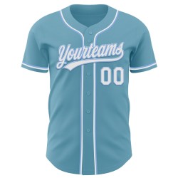 Maglia da baseball autentica blu White-Light Custom Shadow Maglia da baseball autentica blu White-Light Custom Shadow