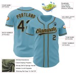 Maglia da baseball personalizzata blu autentica Shadow nera e oro antico Maglia da baseball personalizzata blu autentica Shadow nera e oro antico
