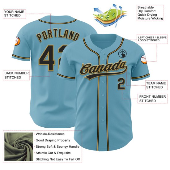Maglia da baseball personalizzata blu autentica Shadow nera e oro antico Maglia da baseball personalizzata blu autentica Shadow nera e oro antico