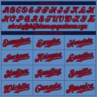 Maglia da baseball autentica personalizzata blu, rosso chiaro-blu navy Maglia da baseball autentica personalizzata blu, rosso chiaro-blu navy