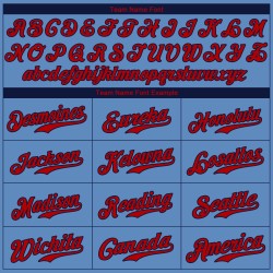 Maglia da baseball autentica personalizzata blu, rosso chiaro-blu navy Maglia da baseball autentica personalizzata blu, rosso chiaro-blu navy