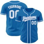 Maglia da baseball blu autentica bianca e chiara personalizzata blu Maglia da baseball blu autentica bianca e chiara personalizzata blu