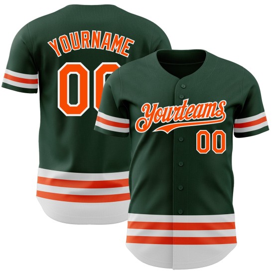 Maglia da baseball autentica arancione-bianca, personalizzata, verde Maglia da baseball autentica arancione-bianca, personalizzata, verde