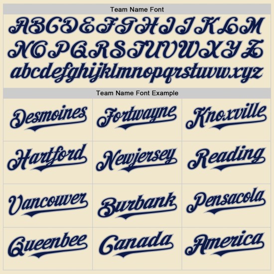 Maglia da baseball retrò autentica blu navy e grigia personalizzata in maglia color crema Maglia da baseball retrò autentica blu navy e grigia personalizzata in maglia color crema