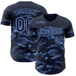 Maglia da baseball blu navy leggera personalizzata con design 3D autentico, modello Mountain Maglia da baseball blu navy leggera personalizzata con design 3D autentico, modello Mountain