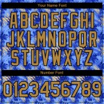 Maglia da baseball con foglie, blu antico, Hawaii 3D, motivo personalizzato autentico, design tropicale, oro chiaro e nero. Maglia da baseball con foglie, blu antico, Hawaii 3D, motivo personalizzato autentico, design tropicale, oro chiaro e nero.
