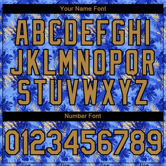 Maglia da baseball con foglie, blu antico, Hawaii 3D, motivo personalizzato autentico, design tropicale, oro chiaro e nero. Maglia da baseball con foglie, blu antico, Hawaii 3D, motivo personalizzato autentico, design tropicale, oro chiaro e nero.