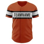Maglia da baseball arancione autentica personalizzata Texas White-Black Maglia da baseball arancione autentica personalizzata Texas White-Black