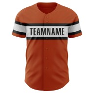 Maglia da baseball arancione autentica personalizzata Texas White-Black Maglia da baseball arancione autentica personalizzata Texas White-Black