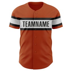 Maglia da baseball arancione autentica personalizzata Texas White-Black Maglia da baseball arancione autentica personalizzata Texas White-Black