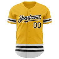 Maglia autentica Gold Line Baseball personalizzata nera e bianca Maglia autentica Gold Line Baseball personalizzata nera e bianca
