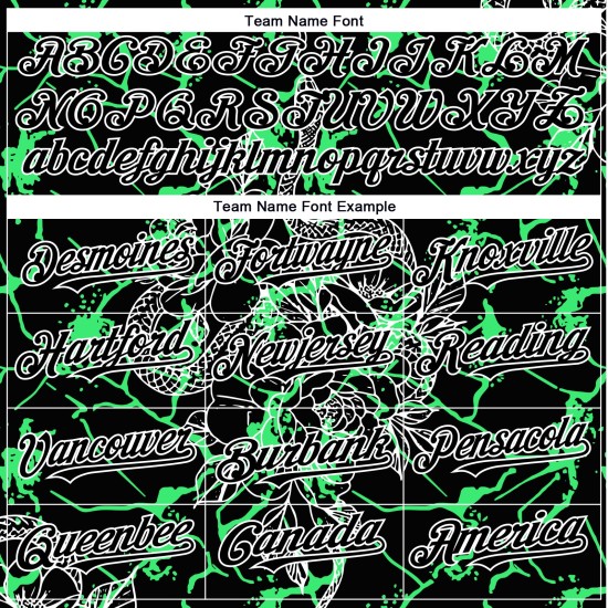 Maglia da baseball con motivo a serpente neon 3D, personalizzata, nera, verde e bianca, con design a tema animale. Maglia da baseball con motivo a serpente neon 3D, personalizzata, nera, verde e bianca, con design a tema animale.