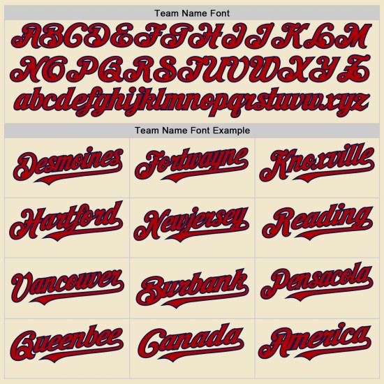 Maglia da baseball personalizzata in maglia color crema, rossa e blu navy, autentica, retrò Maglia da baseball personalizzata in maglia color crema, rossa e blu navy, autentica, retrò