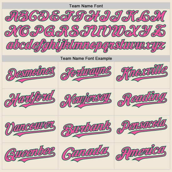 Maglia da baseball Line Pink-Kelly personalizzata color crema, verde, autentica Maglia da baseball Line Pink-Kelly personalizzata color crema, verde, autentica