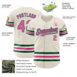 Maglia da baseball Line Pink-Kelly personalizzata color crema, verde, autentica Maglia da baseball Line Pink-Kelly personalizzata color crema, verde, autentica