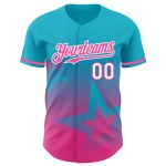 Maglia da baseball 3D Twinkle con motivo autentica, motivo a stelle blu, sfumatura personalizzata, motivo laghi rosa-bianchi Maglia da baseball 3D Twinkle con motivo autentica, motivo a stelle blu, sfumatura personalizzata, motivo laghi rosa-bianchi