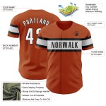 Maglia da baseball arancione autentica personalizzata Texas White-Black Maglia da baseball arancione autentica personalizzata Texas White-Black