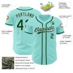 Maglia da baseball autentica blu Ice Green-White personalizzata Maglia da baseball autentica blu Ice Green-White personalizzata