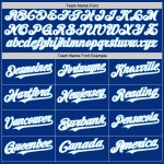 Maglia da baseball personalizzata autentica bianca e azzurra Royal Maglia da baseball personalizzata autentica bianca e azzurra Royal