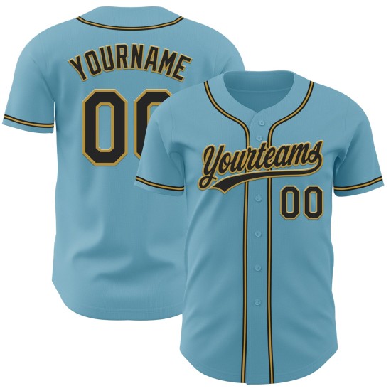 Maglia da baseball personalizzata blu autentica Shadow nera e oro antico Maglia da baseball personalizzata blu autentica Shadow nera e oro antico