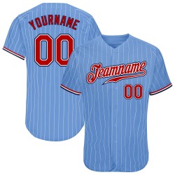 Maglia da baseball personalizzata autentica a righe bianche e rosse-blu navy Maglia da baseball personalizzata autentica a righe bianche e rosse-blu navy