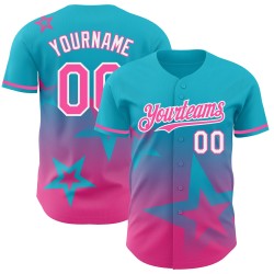 Maglia da baseball 3D Twinkle con motivo autentica, motivo a stelle blu, sfumatura personalizzata, motivo laghi rosa-bianchi Maglia da baseball 3D Twinkle con motivo autentica, motivo a stelle blu, sfumatura personalizzata, motivo laghi rosa-bianchi