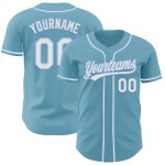 Maglia da baseball autentica blu White-Light Custom Shadow Maglia da baseball autentica blu White-Light Custom Shadow