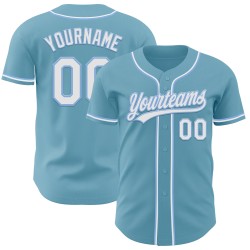 Maglia da baseball autentica blu White-Light Custom Shadow Maglia da baseball autentica blu White-Light Custom Shadow