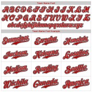 Maglia da baseball bianca, rossa e nera, personalizzata, autentica Maglia da baseball bianca, rossa e nera, personalizzata, autentica