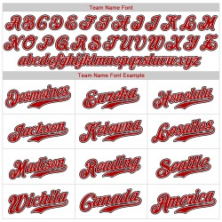 Maglia da baseball bianca, rossa e nera, personalizzata, autentica Maglia da baseball bianca, rossa e nera, personalizzata, autentica