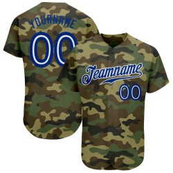 Maglia da baseball Service Royal-White, autentica, mimetica, personalizzata per il saluto Maglia da baseball Service Royal-White, autentica, mimetica, personalizzata per il saluto