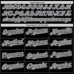 Maglia da baseball nera, grigia e bianca, con design a stella, personalizzata, autentica, motivo 3D scintillante sfumato Maglia da baseball nera, grigia e bianca, con design a stella, personalizzata, autentica, motivo 3D scintillante sfumato