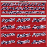 Maglia da baseball personalizzata rossa a righe bianche e blu navy autentiche Maglia da baseball personalizzata rossa a righe bianche e blu navy autentiche