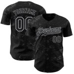 Maglia da baseball con schizzi grigi, design 3D personalizzato, motivo autentico, trama grigio-acciaio nero astratto Maglia da baseball con schizzi grigi, design 3D personalizzato, motivo autentico, trama grigio-acciaio nero astratto