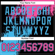Maglia da baseball blu con motivo a pennello, tratto astratto 3D, personalizzata, rosa, autentico, nero-cielo Maglia da baseball blu con motivo a pennello, tratto astratto 3D, personalizzata, rosa, autentico, nero-cielo