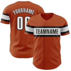 Maglia da baseball arancione autentica personalizzata Texas White-Black Maglia da baseball arancione autentica personalizzata Texas White-Black