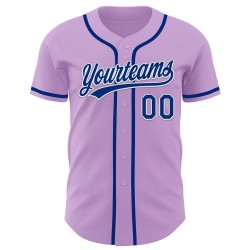 Maglia da baseball leggera personalizzata autentica Royal-White Purple Maglia da baseball leggera personalizzata autentica Royal-White Purple