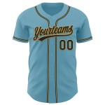 Maglia da baseball personalizzata blu autentica Shadow nera e oro antico Maglia da baseball personalizzata blu autentica Shadow nera e oro antico