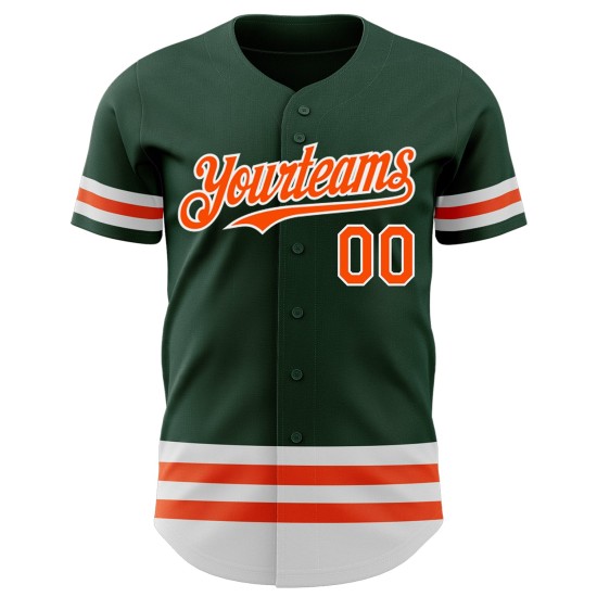 Maglia da baseball autentica arancione-bianca, personalizzata, verde Maglia da baseball autentica arancione-bianca, personalizzata, verde