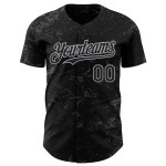 Maglia da baseball con schizzi grigi, design 3D personalizzato, motivo autentico, trama grigio-acciaio nero astratto Maglia da baseball con schizzi grigi, design 3D personalizzato, motivo autentico, trama grigio-acciaio nero astratto
