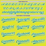 Maglia da baseball autentica personalizzata gialla neon, verde acqua e bianco Maglia da baseball autentica personalizzata gialla neon, verde acqua e bianco