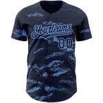 Maglia da baseball blu navy leggera personalizzata con design 3D autentico, modello Mountain Maglia da baseball blu navy leggera personalizzata con design 3D autentico, modello Mountain