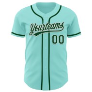 Maglia da baseball autentica blu Ice Green-White personalizzata Maglia da baseball autentica blu Ice Green-White personalizzata