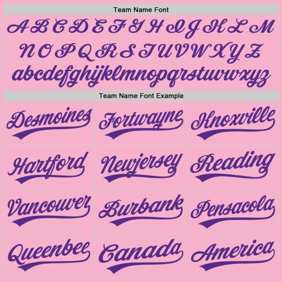 Maglia da baseball autentica personalizzata rosa chiaro viola Maglia da baseball autentica personalizzata rosa chiaro viola